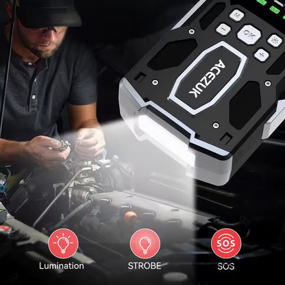 StarkBoost 2000 – COMPRESOR 4 EN 1 Potencia sin límites. Energía, seguridad y confianza en la carretera.