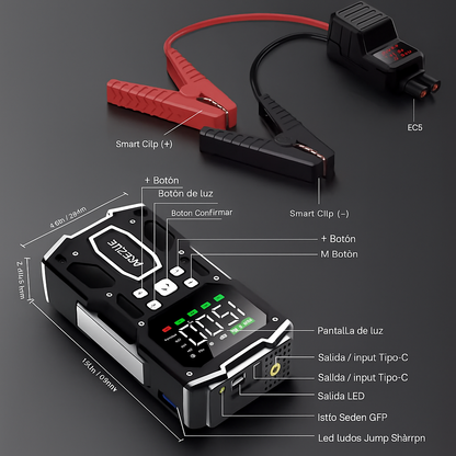 StarkBoost 2000 – COMPRESOR 4 EN 1 Potencia sin límites. Energía, seguridad y confianza en la carretera.